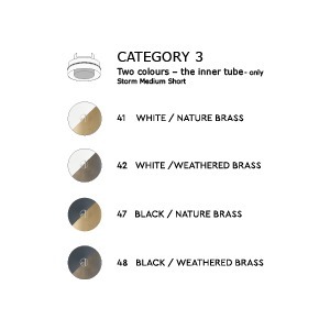 ONE A嵌燈飾面選擇3：白色/黃銅、古銅、黑色/黃銅、古銅